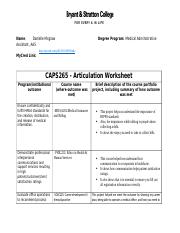 CAPS265 Medical Administrative Assistant AAS Portfolio Project Articulation Worksheet (1).docx