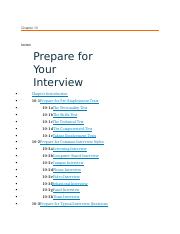 Chapter 10-Prepare for Your Interview.docx