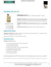 RAVENOL_ATF_DCT-F3.pdf - 2 - Certificate / Product Information ...