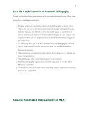 Basic MLA Style Format for an Annotated Bibliography.doc