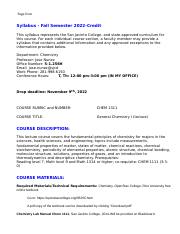 syllabus_CHEM1311_Fall Semester 2022-Credit-DONE(1).doc
