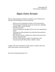 Bigger Faster Stronger doc assignment