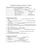 - Past Simple, Past Continuous, Present Perfect + Vocabulary (Worksheet).doc