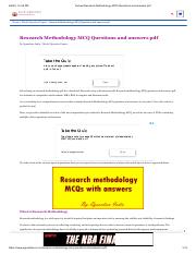 Solved Research Methodology MCQ Questions and answers pdf....pdf