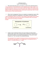 heat of hydrogenation homework with answers