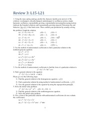 Differential Equations Exam Review (4 of 6)