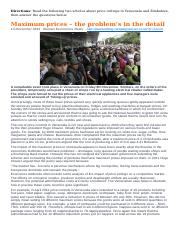 KARL JANCZAK - Price Controls Article Questions-Venezuela and Zimbabwe.docx