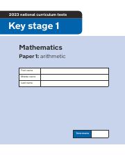 2023 Key Stage 1 Year 2 - Mathematics Paper 1 arithmetic.pdf
