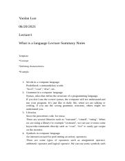 Lecture1 YaolanLuo What is language Focus Circle Lecture Summary Notes.docx