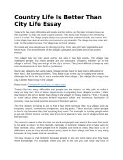 farm life vs city life essay