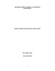 Syllabus for  B.A. ENGLISH I,II & III.doc