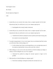 CHAPTER 12 REVIEW QUESTIONS