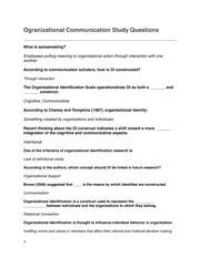 Organizational Communication Study Questions