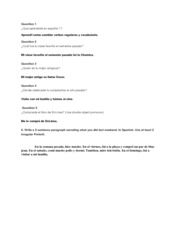 SPN1121 Spanish 2, Writing Assignment 1