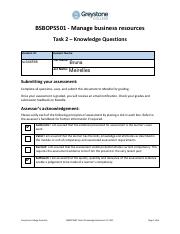 BSBOPS501 Task 2 Knowledge Questions.pdf