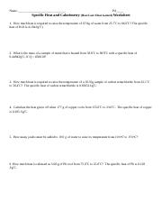 Specific Heat and Calorimetry Worksheet (1).doc