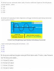 Sebuah gelombang merambat dengan kecepatan 340 m/s jika frekuensi gelombang 50 hz