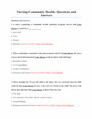 Nursing_Community Health_ Questions and Answers Questions and Answers.pdf