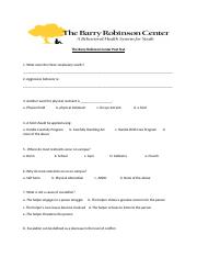 The Barry Robinson Center Post Test.docx