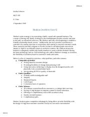HW #5 Assignment #3-Ch.3- Hudson Jewelers Case Q.docx
