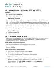 4.6.6.5 Lab - Using Wireshark to Examine HTTP and HTTPS Traffic.docx