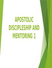 APOSTOLIC DISCIPLESHIP AND MENTORING 1.pptx