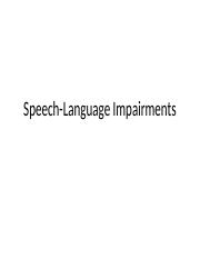 Speech-Language Impairments