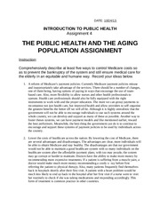 Introduction to public health assignments