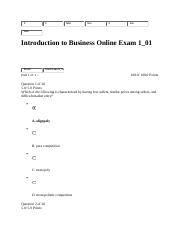 Introduction to Business Online Exam 1