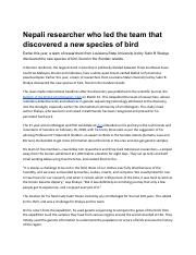 Nepali researcher who led the team that discovered a new species of bird.pdf