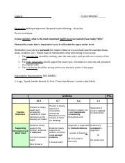 Most important health issue Assignment and Rubric health.docx