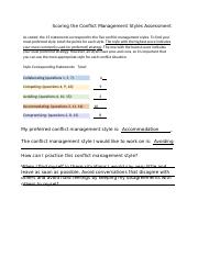 Scoring the Conflict Management Styles Assessment.docx