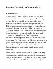 Impact of christianity on women in India.docx
