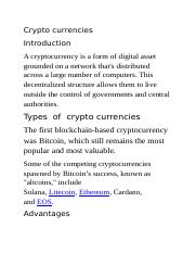 Crypto currencies.docx