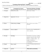 Learning to Read and Write Common Vocabulary Worksheet complete.docx