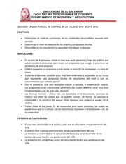SEGUNDO EXAMEN PARCIAL DE CONTROL DE LA CALIDAD 2012 2