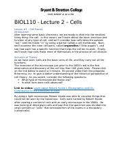 BIOL110 - Lecture 2 - Cells.docx