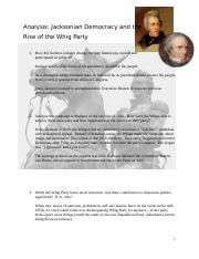 Analysis - 4 Jacksonian Democracy and the Rise of the Whig Party (1).docx