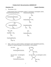 Problem Set 7.Stereochemistry 2013 Answer