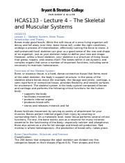HCAS133 - Lecture 4 - The Skeletal and Muscular Systems(1).docx