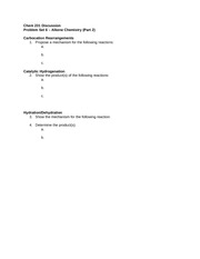 Problem Set 6 (Alkenes Part 2)