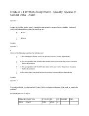 Module 04 Written Assignment - Quality Review of Coded Data - Audit.docx