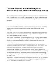 essay on hospitality sector
