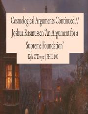 [12] Cosmological Arguments Continued __ Joshua Rasmussen ‘An Argument for a Supreme Foundation’ (1)