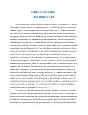 Unit VI Case Study  The Budget Case .docx