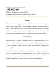 Sink or SWIM - individual case study paper.pdf