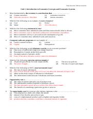 Microeconomics Class Exercises (Unit 1 to 5) Solutions (1).doc