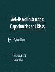 Web based instruction risk and opportunities - Copy (1).pptx