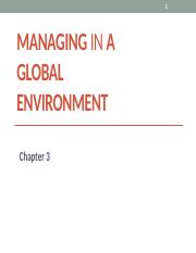 Chapter 3 Managing in a Global Environment