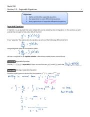 Notes - Section 2.2 - Separable Equations.pdf